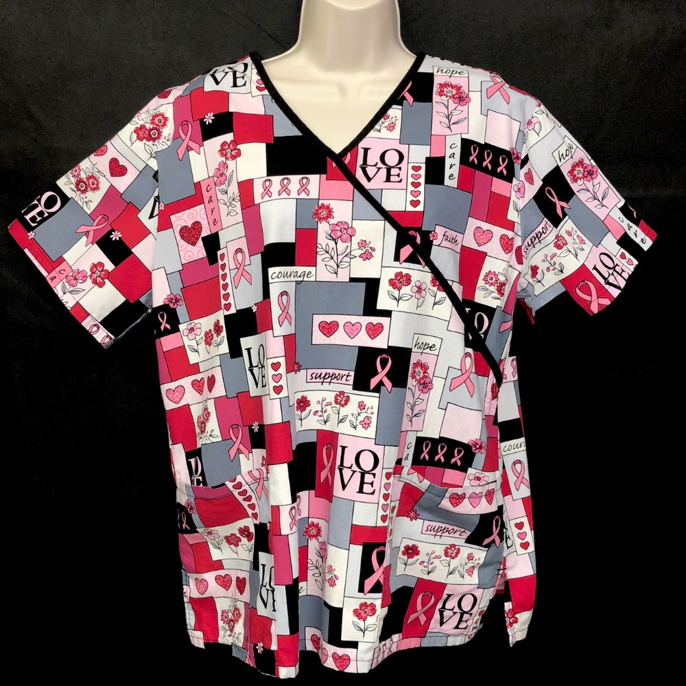 SB Scrubs Shirt Sz Medium Breast Cancer Awareness